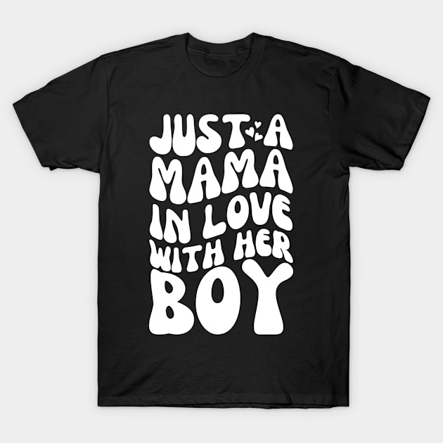 Mama's Boy Funny Mom Groovy T-Shirt by Orth